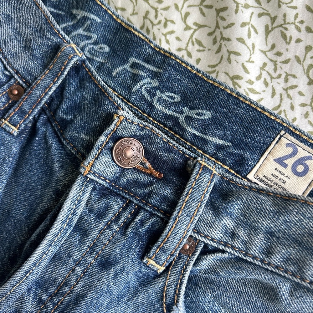 Free People Women's Blue Denim Shorts - Picture 4 of 4